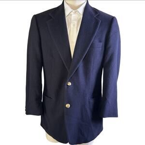 Brooks Bros 1818 40R Camel Hair Navy Sport Coat Gold Buttons Perfect